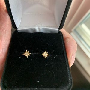 14 kt gold & diamond starburst studs